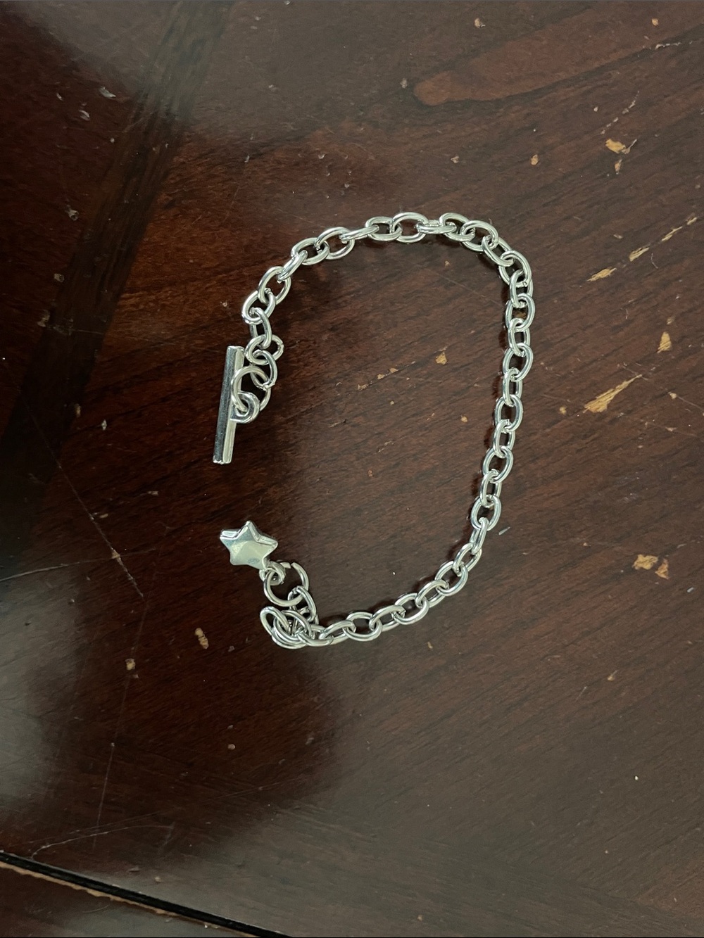 Kids Silver Star Charm Bracelet - Shiny Silver Tone